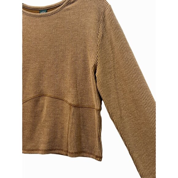 Wild Fable - Women's Ribbed Long Sleeve Crop Top - Brown - Extra Large - Picture 12 of 12